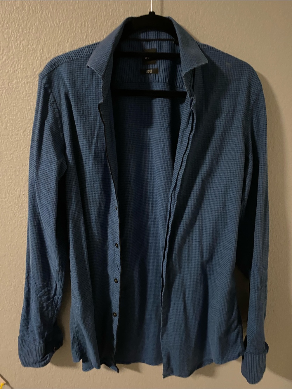 Boss Slim Fit Stretch Ribbed Polo in Blue and Black